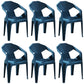 Modern Stacking Dining Side Chairs Slat Back Plastic Dining Arm Chairs Peacock Blue 6 Piece Set Clearhalo ' kitchen&dining_furn' 'Dining Chairs' 'Dining Tables & Seating' 'dining_chair' 'furn' 'furn_dining_chair' 'Furniture' 'furniture_dining_chair' 'Kitchen & Dining Furniture' 'kitchen' 4098702