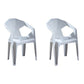 Modern Stacking Dining Side Chairs Slat Back Plastic Dining Arm Chairs White 2 Piece Set Clearhalo ' kitchen&dining_furn' 'Dining Chairs' 'Dining Tables & Seating' 'dining_chair' 'furn' 'furn_dining_chair' 'Furniture' 'furniture_dining_chair' 'Kitchen & Dining Furniture' 'kitchen' 4098703