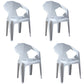 Modern Stacking Dining Side Chairs Slat Back Plastic Dining Arm Chairs White 4 Piece Set Clearhalo ' kitchen&dining_furn' 'Dining Chairs' 'Dining Tables & Seating' 'dining_chair' 'furn' 'furn_dining_chair' 'Furniture' 'furniture_dining_chair' 'Kitchen & Dining Furniture' 'kitchen' 4098704