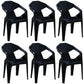 Modern Stacking Dining Side Chairs Slat Back Plastic Dining Arm Chairs Black 6 Piece Set Clearhalo ' kitchen&dining_furn' 'Dining Chairs' 'Dining Tables & Seating' 'dining_chair' 'furn' 'furn_dining_chair' 'Furniture' 'furniture_dining_chair' 'Kitchen & Dining Furniture' 'kitchen' 4098708