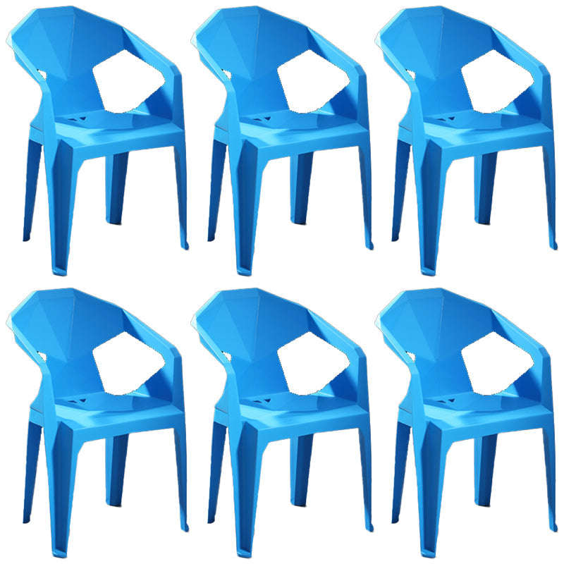 Modern Stacking Dining Side Chairs Slat Back Plastic Dining Arm Chairs Sky Blue 6 Piece Set Clearhalo ' kitchen&dining_furn' 'Dining Chairs' 'Dining Tables & Seating' 'dining_chair' 'furn' 'furn_dining_chair' 'Furniture' 'furniture_dining_chair' 'Kitchen & Dining Furniture' 'kitchen' 4098711