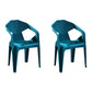 Modern Stacking Dining Side Chairs Slat Back Plastic Dining Arm Chairs Blackish Green 2 Piece Set Clearhalo ' kitchen&dining_furn' 'Dining Chairs' 'Dining Tables & Seating' 'dining_chair' 'furn' 'furn_dining_chair' 'Furniture' 'furniture_dining_chair' 'Kitchen & Dining Furniture' 'kitchen' 4098712