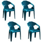 Modern Stacking Dining Side Chairs Slat Back Plastic Dining Arm Chairs Blackish Green 4 Piece Set Clearhalo ' kitchen&dining_furn' 'Dining Chairs' 'Dining Tables & Seating' 'dining_chair' 'furn' 'furn_dining_chair' 'Furniture' 'furniture_dining_chair' 'Kitchen & Dining Furniture' 'kitchen' 4098713