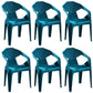 Modern Stacking Dining Side Chairs Slat Back Plastic Dining Arm Chairs Blackish Green 6 Piece Set Clearhalo ' kitchen&dining_furn' 'Dining Chairs' 'Dining Tables & Seating' 'dining_chair' 'furn' 'furn_dining_chair' 'Furniture' 'furniture_dining_chair' 'Kitchen & Dining Furniture' 'kitchen' 4098714