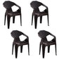 Modern Stacking Dining Side Chairs Slat Back Plastic Dining Arm Chairs Coffee 4 Piece Set Clearhalo ' kitchen&dining_furn' 'Dining Chairs' 'Dining Tables & Seating' 'dining_chair' 'furn' 'furn_dining_chair' 'Furniture' 'furniture_dining_chair' 'Kitchen & Dining Furniture' 'kitchen' 4098716