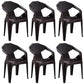 Modern Stacking Dining Side Chairs Slat Back Plastic Dining Arm Chairs Coffee 6 Piece Set Clearhalo ' kitchen&dining_furn' 'Dining Chairs' 'Dining Tables & Seating' 'dining_chair' 'furn' 'furn_dining_chair' 'Furniture' 'furniture_dining_chair' 'Kitchen & Dining Furniture' 'kitchen' 4098717