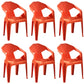Modern Stacking Dining Side Chairs Slat Back Plastic Dining Arm Chairs Orange 6 Piece Set Clearhalo ' kitchen&dining_furn' 'Dining Chairs' 'Dining Tables & Seating' 'dining_chair' 'furn' 'furn_dining_chair' 'Furniture' 'furniture_dining_chair' 'Kitchen & Dining Furniture' 'kitchen' 4098720