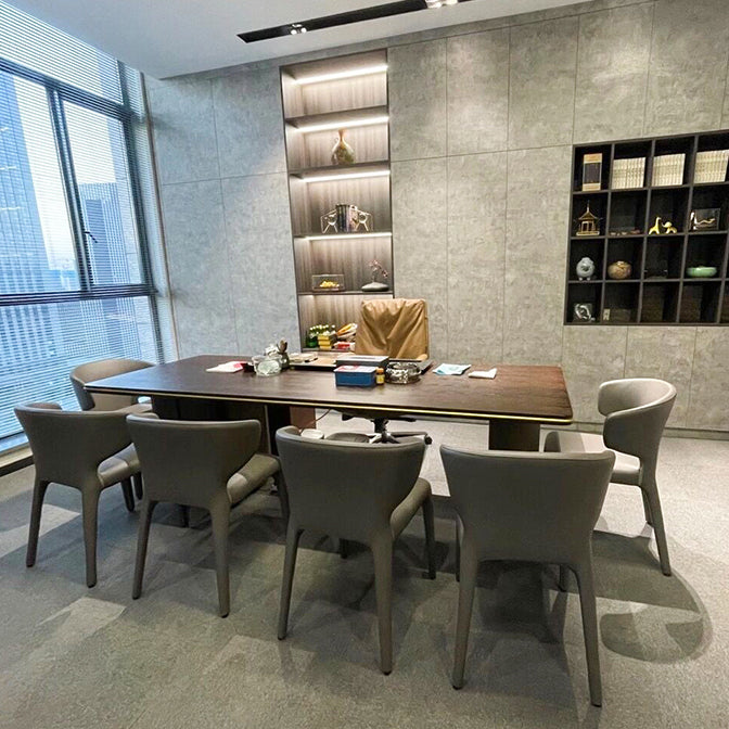 Designer Style Leather Arm Chair Matte Finish Wingback Single Dining Chair Clearhalo ' kitchen&dining_furn' 'Dining Chairs' 'Dining Tables & Seating' 'dining_chair' 'furn' 'furn_dining_chair' 'Furniture' 'furniture_dining_chair' 'Kitchen & Dining Furniture' 'kitchen' 4098727