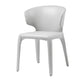Designer Style Leather Arm Chair Matte Finish Wingback Single Dining Chair White-Gray Clearhalo ' kitchen&dining_furn' 'Dining Chairs' 'Dining Tables & Seating' 'dining_chair' 'furn' 'furn_dining_chair' 'Furniture' 'furniture_dining_chair' 'Kitchen & Dining Furniture' 'kitchen' 4098730