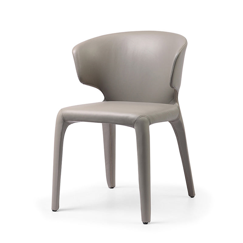Designer Style Leather Arm Chair Matte Finish Wingback Single Dining Chair Grey Clearhalo ' kitchen&dining_furn' 'Dining Chairs' 'Dining Tables & Seating' 'dining_chair' 'furn' 'furn_dining_chair' 'Furniture' 'furniture_dining_chair' 'Kitchen & Dining Furniture' 'kitchen' 4098732