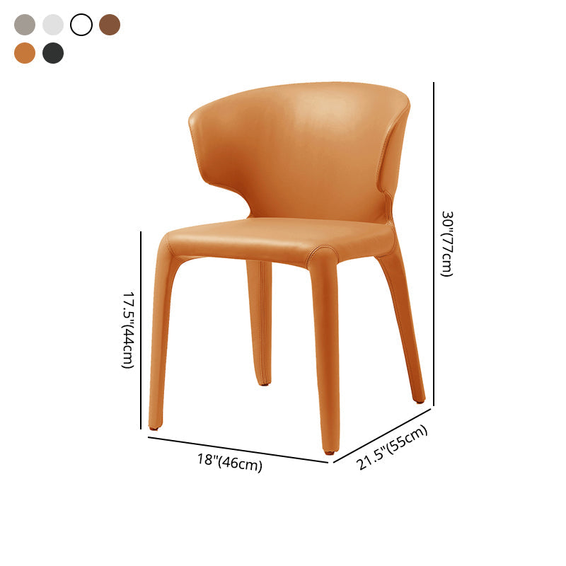 Designer Style Leather Arm Chair Matte Finish Wingback Single Dining Chair Clearhalo ' kitchen&dining_furn' 'Dining Chairs' 'Dining Tables & Seating' 'dining_chair' 'furn' 'furn_dining_chair' 'Furniture' 'furniture_dining_chair' 'Kitchen & Dining Furniture' 'kitchen' 4098736