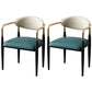 Designer Style Leather Arm Chair Matte Finish Open Back Dining Chair (Set of 2) Green Clearhalo ' kitchen&dining_furn' 'Dining Chairs' 'Dining Tables & Seating' 'dining_chair' 'furn' 'furn_dining_chair' 'Furniture' 'furniture_dining_chair' 'Kitchen & Dining Furniture' 'kitchen' 4098739