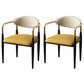 Designer Style Leather Arm Chair Matte Finish Open Back Dining Chair (Set of 2) Yellow Clearhalo ' kitchen&dining_furn' 'Dining Chairs' 'Dining Tables & Seating' 'dining_chair' 'furn' 'furn_dining_chair' 'Furniture' 'furniture_dining_chair' 'Kitchen & Dining Furniture' 'kitchen' 4098742