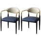 Designer Style Leather Arm Chair Matte Finish Open Back Dining Chair (Set of 2) Blue Clearhalo ' kitchen&dining_furn' 'Dining Chairs' 'Dining Tables & Seating' 'dining_chair' 'furn' 'furn_dining_chair' 'Furniture' 'furniture_dining_chair' 'Kitchen & Dining Furniture' 'kitchen' 4098746