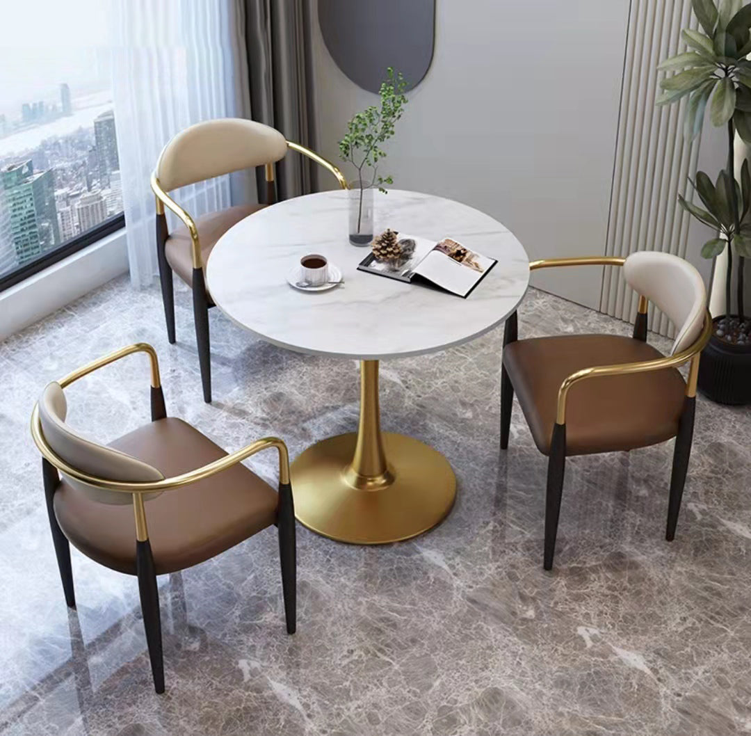 Designer Style Leather Arm Chair Matte Finish Open Back Dining Chair (Set of 2) Clearhalo ' kitchen&dining_furn' 'Dining Chairs' 'Dining Tables & Seating' 'dining_chair' 'furn' 'furn_dining_chair' 'Furniture' 'furniture_dining_chair' 'Kitchen & Dining Furniture' 'kitchen' 4098753