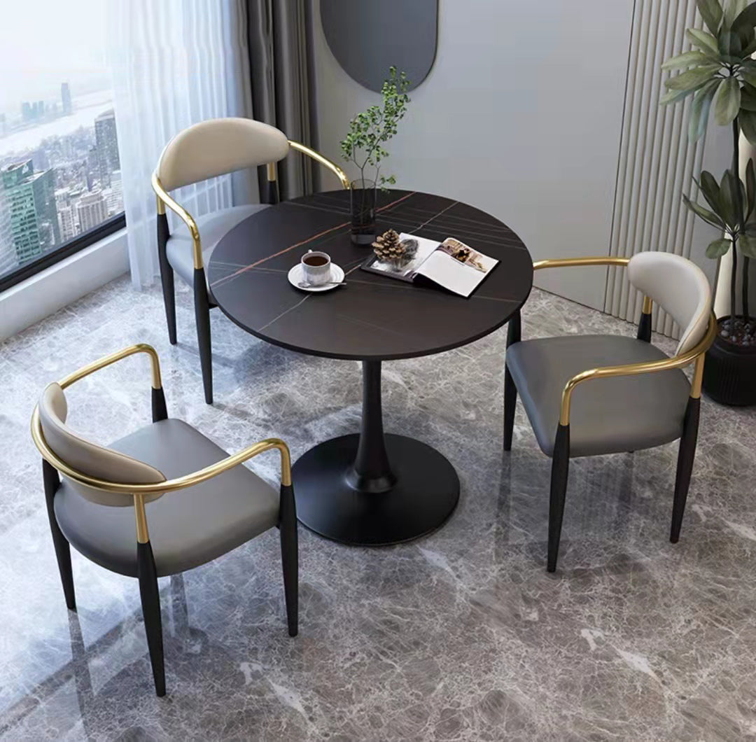 Designer Style Leather Arm Chair Matte Finish Open Back Dining Chair (Set of 2) Clearhalo ' kitchen&dining_furn' 'Dining Chairs' 'Dining Tables & Seating' 'dining_chair' 'furn' 'furn_dining_chair' 'Furniture' 'furniture_dining_chair' 'Kitchen & Dining Furniture' 'kitchen' 4098754