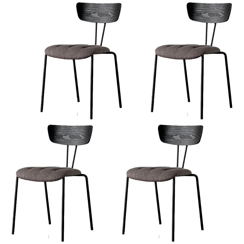 Industrial Upholstered Side Chair Open Back Matte Finish Dining Chair (Set of 4) Matte Black Clearhalo ' kitchen&dining_furn' 'Dining Chairs' 'Dining Tables & Seating' 'dining_chair' 'furn' 'furn_dining_chair' 'Furniture' 'furniture_dining_chair' 'Kitchen & Dining Furniture' 'kitchen' 4098763