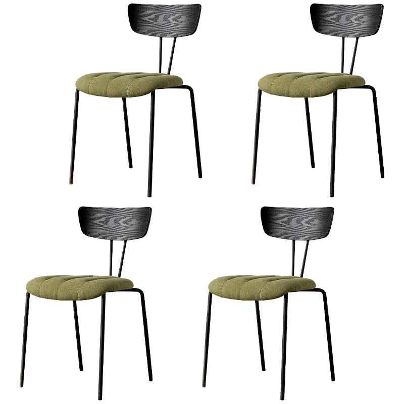Industrial Upholstered Side Chair Open Back Matte Finish Dining Chair (Set of 4) Black Clearhalo ' kitchen&dining_furn' 'Dining Chairs' 'Dining Tables & Seating' 'dining_chair' 'furn' 'furn_dining_chair' 'Furniture' 'furniture_dining_chair' 'Kitchen & Dining Furniture' 'kitchen' 4098765