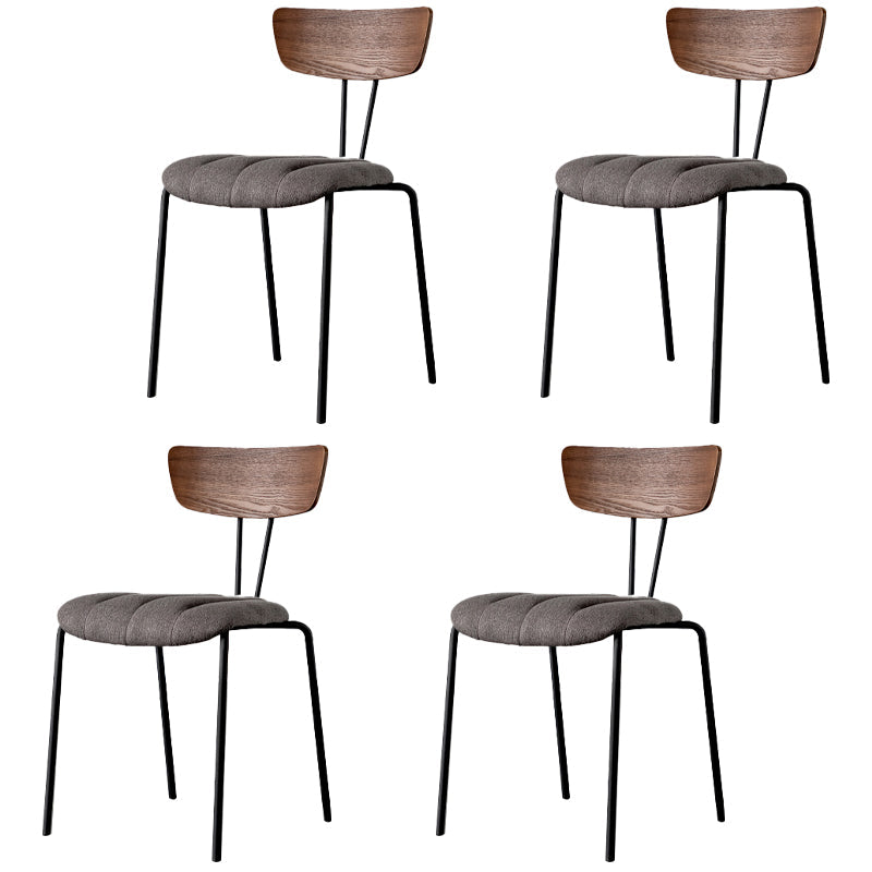 Industrial Upholstered Side Chair Open Back Matte Finish Dining Chair (Set of 4) Dark Wood Clearhalo ' kitchen&dining_furn' 'Dining Chairs' 'Dining Tables & Seating' 'dining_chair' 'furn' 'furn_dining_chair' 'Furniture' 'furniture_dining_chair' 'Kitchen & Dining Furniture' 'kitchen' 4098768