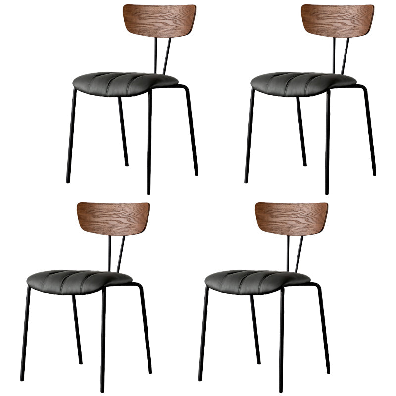 Industrial Upholstered Side Chair Open Back Matte Finish Dining Chair (Set of 4) Dark Brown Clearhalo ' kitchen&dining_furn' 'Dining Chairs' 'Dining Tables & Seating' 'dining_chair' 'furn' 'furn_dining_chair' 'Furniture' 'furniture_dining_chair' 'Kitchen & Dining Furniture' 'kitchen' 4098775
