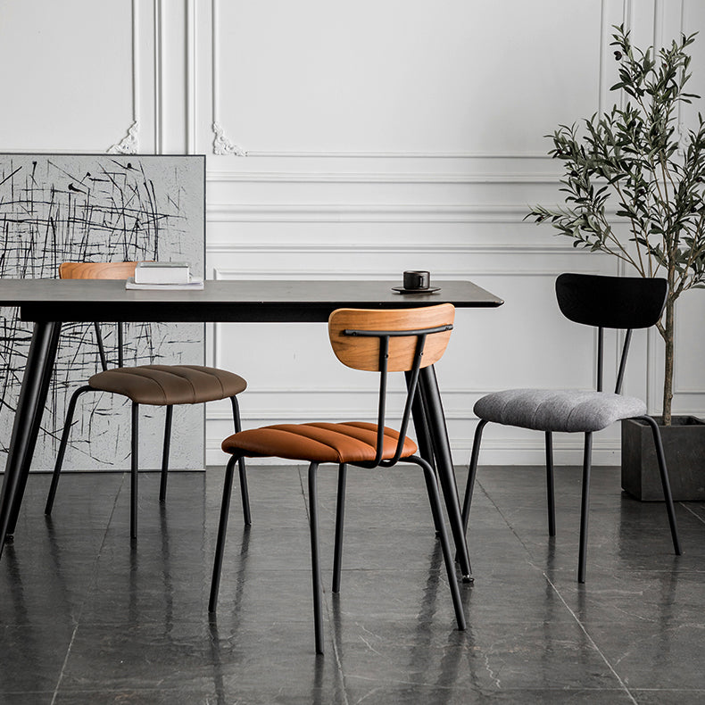 Industrial Upholstered Side Chair Open Back Matte Finish Dining Chair (Set of 4) Clearhalo ' kitchen&dining_furn' 'Dining Chairs' 'Dining Tables & Seating' 'dining_chair' 'furn' 'furn_dining_chair' 'Furniture' 'furniture_dining_chair' 'Kitchen & Dining Furniture' 'kitchen' 4098777