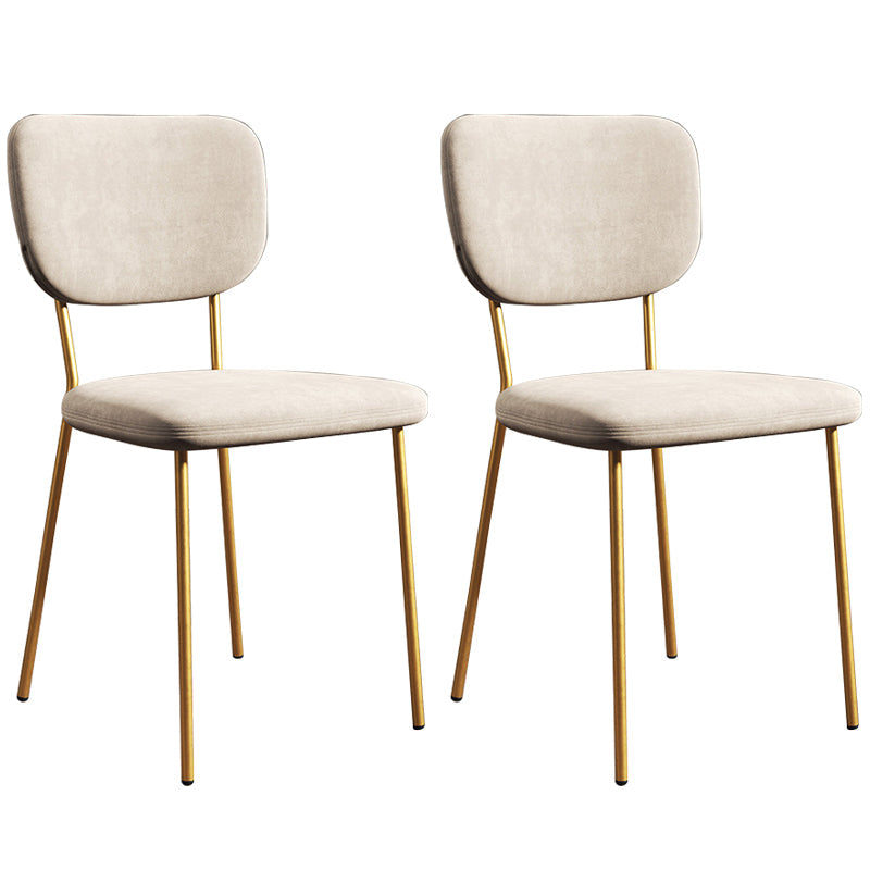 Industrial Upholstered Restaurant Side Chair Open Back Matte Finish Dining Chair White 2 Piece Set Brass Gold Clearhalo ' kitchen&dining_furn' 'Dining Chairs' 'Dining Tables & Seating' 'dining_chair' 'furn' 'furn_dining_chair' 'Furniture' 'furniture_dining_chair' 'Kitchen & Dining Furniture' 'kitchen' 4098784