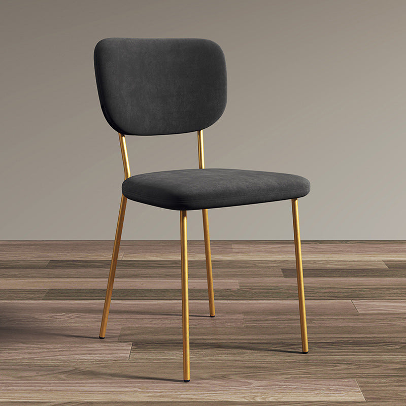 Industrial Upholstered Restaurant Side Chair Open Back Matte Finish Dining Chair Textured Black 1 Piece Brass Gold Clearhalo ' kitchen&dining_furn' 'Dining Chairs' 'Dining Tables & Seating' 'dining_chair' 'furn' 'furn_dining_chair' 'Furniture' 'furniture_dining_chair' 'Kitchen & Dining Furniture' 'kitchen' 4098788