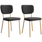 Industrial Upholstered Restaurant Side Chair Open Back Matte Finish Dining Chair Textured Black 2 Piece Set Brass Gold Clearhalo ' kitchen&dining_furn' 'Dining Chairs' 'Dining Tables & Seating' 'dining_chair' 'furn' 'furn_dining_chair' 'Furniture' 'furniture_dining_chair' 'Kitchen & Dining Furniture' 'kitchen' 4098789