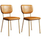 Industrial Upholstered Restaurant Side Chair Open Back Matte Finish Dining Chair Yellow 2 Piece Set Brass Gold Clearhalo ' kitchen&dining_furn' 'Dining Chairs' 'Dining Tables & Seating' 'dining_chair' 'furn' 'furn_dining_chair' 'Furniture' 'furniture_dining_chair' 'Kitchen & Dining Furniture' 'kitchen' 4098800