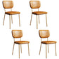 Industrial Upholstered Restaurant Side Chair Open Back Matte Finish Dining Chair Yellow 4 Piece Set Brass Gold Clearhalo ' kitchen&dining_furn' 'Dining Chairs' 'Dining Tables & Seating' 'dining_chair' 'furn' 'furn_dining_chair' 'Furniture' 'furniture_dining_chair' 'Kitchen & Dining Furniture' 'kitchen' 4098801