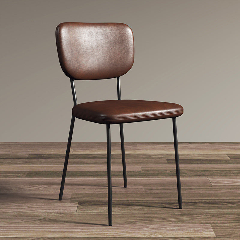 Industrial Upholstered Restaurant Side Chair Open Back Matte Finish Dining Chair Brown 1 Piece Black Clearhalo ' kitchen&dining_furn' 'Dining Chairs' 'Dining Tables & Seating' 'dining_chair' 'furn' 'furn_dining_chair' 'Furniture' 'furniture_dining_chair' 'Kitchen & Dining Furniture' 'kitchen' 4098805