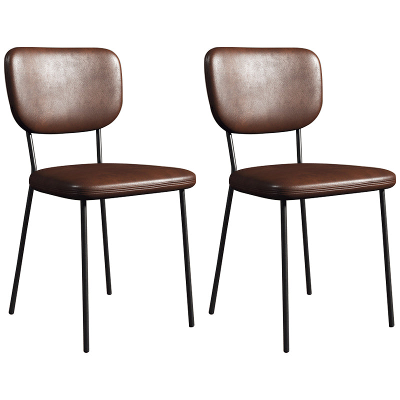 Industrial Upholstered Restaurant Side Chair Open Back Matte Finish Dining Chair Brown 2 Piece Set Black Clearhalo ' kitchen&dining_furn' 'Dining Chairs' 'Dining Tables & Seating' 'dining_chair' 'furn' 'furn_dining_chair' 'Furniture' 'furniture_dining_chair' 'Kitchen & Dining Furniture' 'kitchen' 4098806