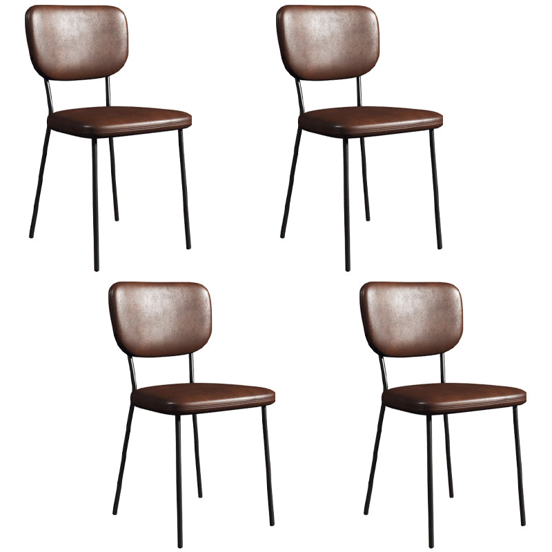 Industrial Upholstered Restaurant Side Chair Open Back Matte Finish Dining Chair Brown 4 Piece Set Black Clearhalo ' kitchen&dining_furn' 'Dining Chairs' 'Dining Tables & Seating' 'dining_chair' 'furn' 'furn_dining_chair' 'Furniture' 'furniture_dining_chair' 'Kitchen & Dining Furniture' 'kitchen' 4098807