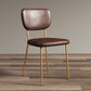 Industrial Upholstered Restaurant Side Chair Open Back Matte Finish Dining Chair Brown 1 Piece Brass Gold Clearhalo ' kitchen&dining_furn' 'Dining Chairs' 'Dining Tables & Seating' 'dining_chair' 'furn' 'furn_dining_chair' 'Furniture' 'furniture_dining_chair' 'Kitchen & Dining Furniture' 'kitchen' 4098808