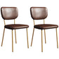 Industrial Upholstered Restaurant Side Chair Open Back Matte Finish Dining Chair Brown 2 Piece Set Brass Gold Clearhalo ' kitchen&dining_furn' 'Dining Chairs' 'Dining Tables & Seating' 'dining_chair' 'furn' 'furn_dining_chair' 'Furniture' 'furniture_dining_chair' 'Kitchen & Dining Furniture' 'kitchen' 4098809