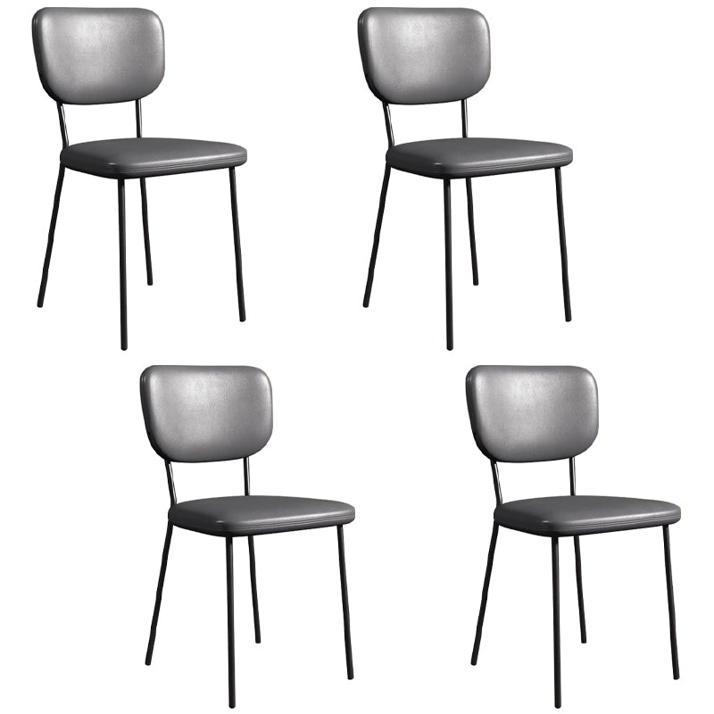 Industrial Upholstered Restaurant Side Chair Open Back Matte Finish Dining Chair Grey 4 Piece Set Black Clearhalo ' kitchen&dining_furn' 'Dining Chairs' 'Dining Tables & Seating' 'dining_chair' 'furn' 'furn_dining_chair' 'Furniture' 'furniture_dining_chair' 'Kitchen & Dining Furniture' 'kitchen' 4098813