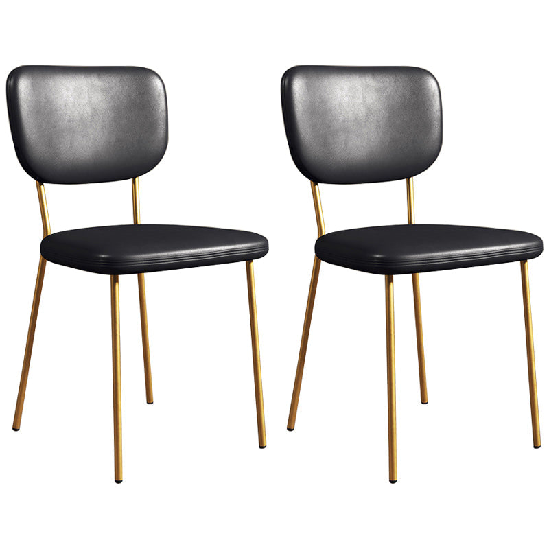 Industrial Upholstered Restaurant Side Chair Open Back Matte Finish Dining Chair Black 2 Piece Set Brass Gold Clearhalo ' kitchen&dining_furn' 'Dining Chairs' 'Dining Tables & Seating' 'dining_chair' 'furn' 'furn_dining_chair' 'Furniture' 'furniture_dining_chair' 'Kitchen & Dining Furniture' 'kitchen' 4098830