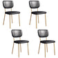 Industrial Upholstered Restaurant Side Chair Open Back Matte Finish Dining Chair Black 4 Piece Set Brass Gold Clearhalo ' kitchen&dining_furn' 'Dining Chairs' 'Dining Tables & Seating' 'dining_chair' 'furn' 'furn_dining_chair' 'Furniture' 'furniture_dining_chair' 'Kitchen & Dining Furniture' 'kitchen' 4098831