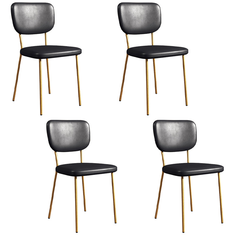 Industrial Upholstered Restaurant Side Chair Open Back Matte Finish Dining Chair Black 4 Piece Set Brass Gold Clearhalo ' kitchen&dining_furn' 'Dining Chairs' 'Dining Tables & Seating' 'dining_chair' 'furn' 'furn_dining_chair' 'Furniture' 'furniture_dining_chair' 'Kitchen & Dining Furniture' 'kitchen' 4098831