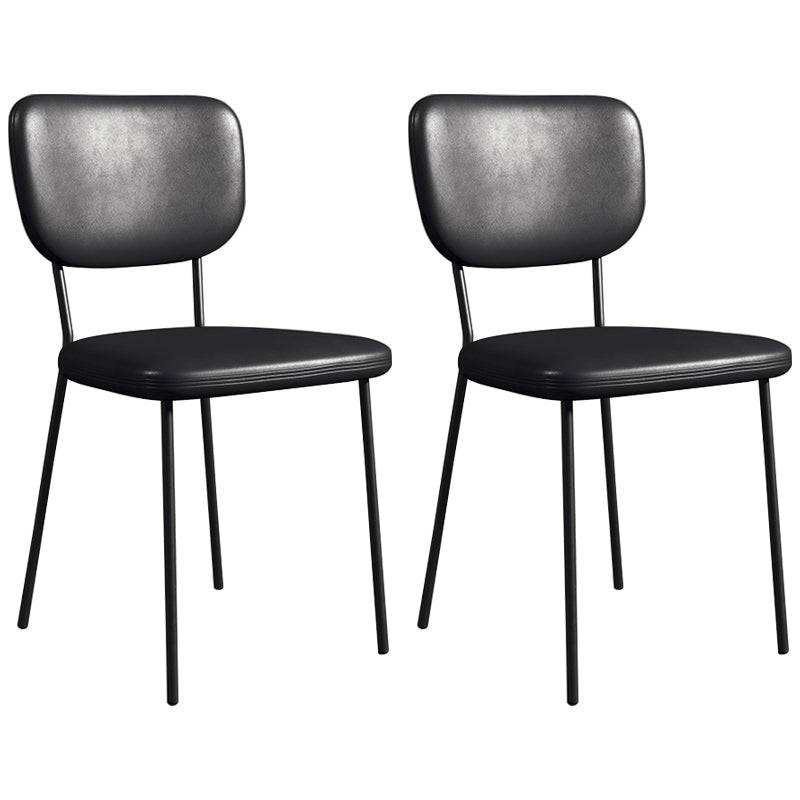 Industrial Upholstered Restaurant Side Chair Open Back Matte Finish Dining Chair Black 2 Piece Set Black Clearhalo ' kitchen&dining_furn' 'Dining Chairs' 'Dining Tables & Seating' 'dining_chair' 'furn' 'furn_dining_chair' 'Furniture' 'furniture_dining_chair' 'Kitchen & Dining Furniture' 'kitchen' 4098836
