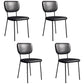 Industrial Upholstered Restaurant Side Chair Open Back Matte Finish Dining Chair Black 4 Piece Set Black Clearhalo ' kitchen&dining_furn' 'Dining Chairs' 'Dining Tables & Seating' 'dining_chair' 'furn' 'furn_dining_chair' 'Furniture' 'furniture_dining_chair' 'Kitchen & Dining Furniture' 'kitchen' 4098837