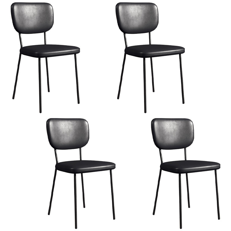 Industrial Upholstered Restaurant Side Chair Open Back Matte Finish Dining Chair Black 4 Piece Set Black Clearhalo ' kitchen&dining_furn' 'Dining Chairs' 'Dining Tables & Seating' 'dining_chair' 'furn' 'furn_dining_chair' 'Furniture' 'furniture_dining_chair' 'Kitchen & Dining Furniture' 'kitchen' 4098837
