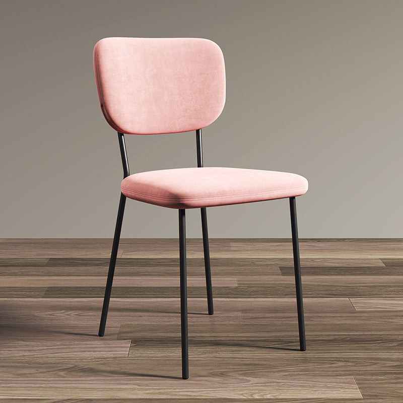 Industrial Upholstered Restaurant Side Chair Open Back Matte Finish Dining Chair Pink 1 Piece Black Clearhalo ' kitchen&dining_furn' 'Dining Chairs' 'Dining Tables & Seating' 'dining_chair' 'furn' 'furn_dining_chair' 'Furniture' 'furniture_dining_chair' 'Kitchen & Dining Furniture' 'kitchen' 4098841