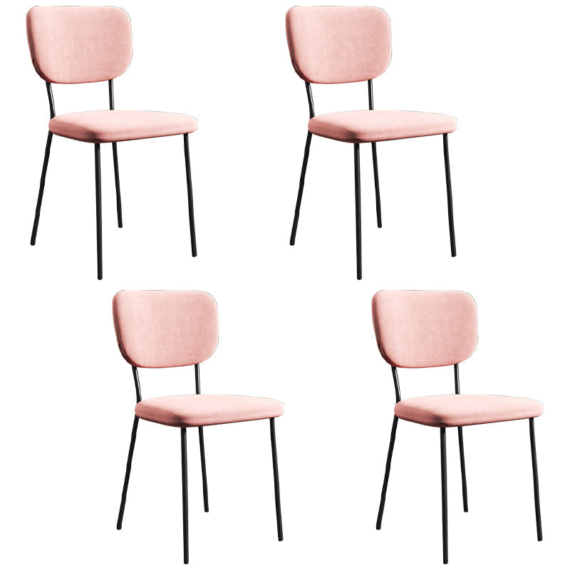 Industrial Upholstered Restaurant Side Chair Open Back Matte Finish Dining Chair Pink 4 Piece Set Black Clearhalo ' kitchen&dining_furn' 'Dining Chairs' 'Dining Tables & Seating' 'dining_chair' 'furn' 'furn_dining_chair' 'Furniture' 'furniture_dining_chair' 'Kitchen & Dining Furniture' 'kitchen' 4098843