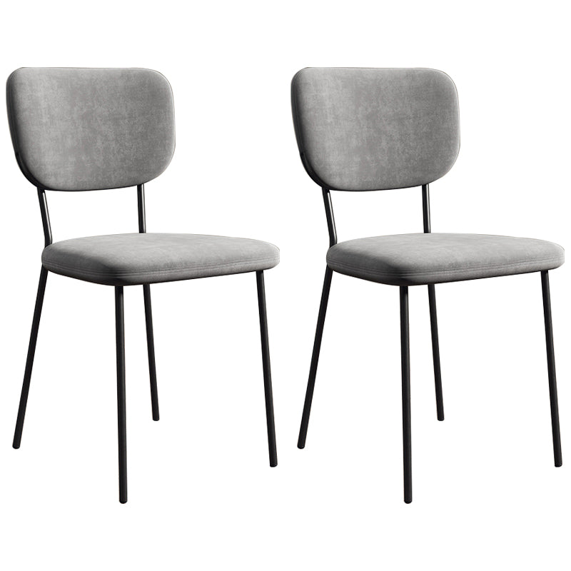 Industrial Upholstered Restaurant Side Chair Open Back Matte Finish Dining Chair Silver Gray 2 Piece Set Black Clearhalo ' kitchen&dining_furn' 'Dining Chairs' 'Dining Tables & Seating' 'dining_chair' 'furn' 'furn_dining_chair' 'Furniture' 'furniture_dining_chair' 'Kitchen & Dining Furniture' 'kitchen' 4098845