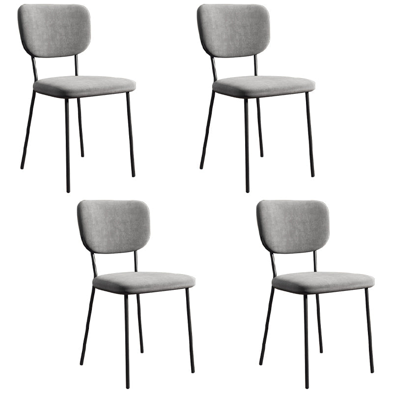 Industrial Upholstered Restaurant Side Chair Open Back Matte Finish Dining Chair Silver Gray 4 Piece Set Black Clearhalo ' kitchen&dining_furn' 'Dining Chairs' 'Dining Tables & Seating' 'dining_chair' 'furn' 'furn_dining_chair' 'Furniture' 'furniture_dining_chair' 'Kitchen & Dining Furniture' 'kitchen' 4098846