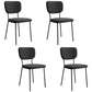 Industrial Upholstered Restaurant Side Chair Open Back Matte Finish Dining Chair Textured Black 4 Piece Set Black Clearhalo ' kitchen&dining_furn' 'Dining Chairs' 'Dining Tables & Seating' 'dining_chair' 'furn' 'furn_dining_chair' 'Furniture' 'furniture_dining_chair' 'Kitchen & Dining Furniture' 'kitchen' 4098849
