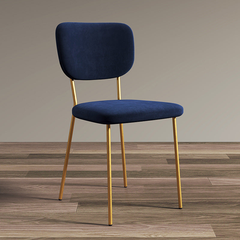 Industrial Upholstered Restaurant Side Chair Open Back Matte Finish Dining Chair Blue 1 Piece Brass Gold Clearhalo ' kitchen&dining_furn' 'Dining Chairs' 'Dining Tables & Seating' 'dining_chair' 'furn' 'furn_dining_chair' 'Furniture' 'furniture_dining_chair' 'Kitchen & Dining Furniture' 'kitchen' 4098850