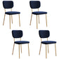 Industrial Upholstered Restaurant Side Chair Open Back Matte Finish Dining Chair Blue 4 Piece Set Brass Gold Clearhalo ' kitchen&dining_furn' 'Dining Chairs' 'Dining Tables & Seating' 'dining_chair' 'furn' 'furn_dining_chair' 'Furniture' 'furniture_dining_chair' 'Kitchen & Dining Furniture' 'kitchen' 4098852