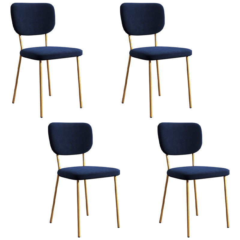 Industrial Upholstered Restaurant Side Chair Open Back Matte Finish Dining Chair Blue 4 Piece Set Brass Gold Clearhalo ' kitchen&dining_furn' 'Dining Chairs' 'Dining Tables & Seating' 'dining_chair' 'furn' 'furn_dining_chair' 'Furniture' 'furniture_dining_chair' 'Kitchen & Dining Furniture' 'kitchen' 4098852